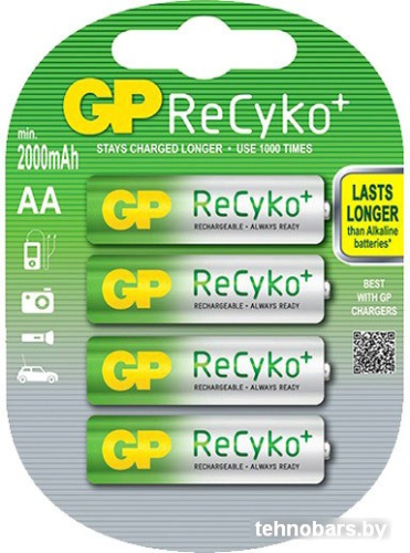 Аккумуляторы GP ReCyko+ AA 2000mAh 4 шт. (210AAHCB) фото 3