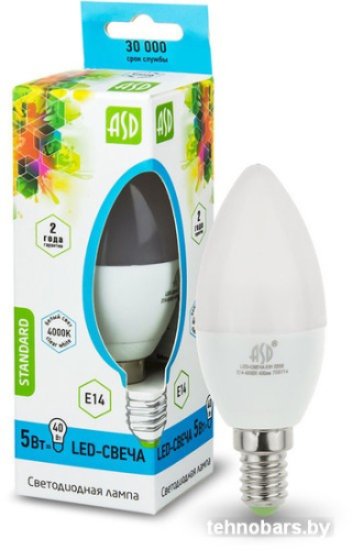 Светодиодная лампа ASD LED-Свеча-standard E14 5 Вт 4000 К [4690612002224] фото 4