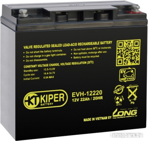 Аккумулятор для ИБП Kiper EVH-12220 (12В/22 А·ч) фото 3