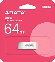 USB Flash ADATA UR350 64GB UR350-64G-RSR/BG (серебристый/коричневый)