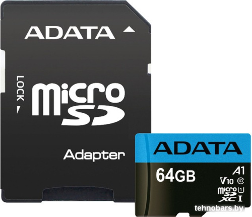 Карта памяти A-Data Premier AUSDX64GUICL10A1-RA1 microSDXC 64GB (с адаптером) фото 3