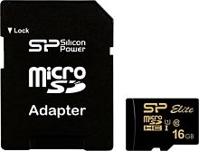 Карта памяти Silicon-Power Elite Gold microSDHC SP016GBSTHBU1V1GSP 16GB (с адаптером)