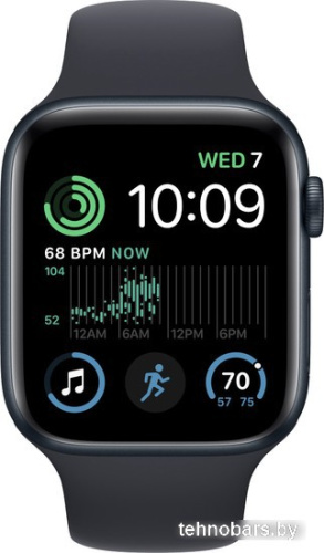 Умные часы Apple Watch SE 2 44 мм (алюминиевый корпус, полуночный/полуночный, спортивный силиконовый ремешок M/L) фото 4