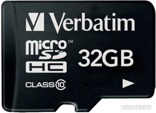 Карта памяти Verbatim microSDHC (Class 10) 32GB + адаптер (44083) фото 3