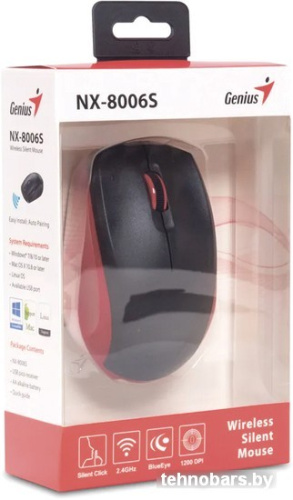Мышь Genius NX-8006S (черный/красный) фото 5