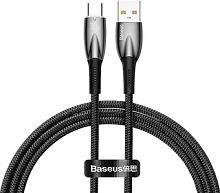 Кабель Baseus Glimmer Series Fast Charging Data Cable USB Type-A - Type-C 100W CADH000401 (1 м, черный)