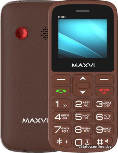 Кнопочный телефон Maxvi B100 (коричневый) фото 3