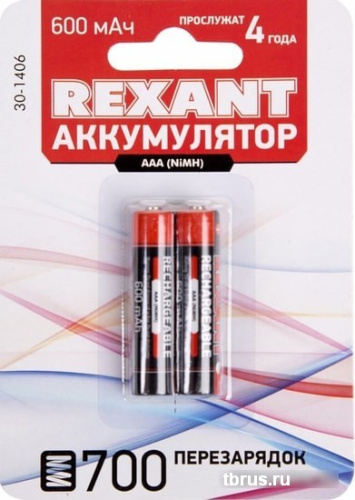 Аккумуляторы Rexant AAA 600mAh 2шт 30-1406 фото 3