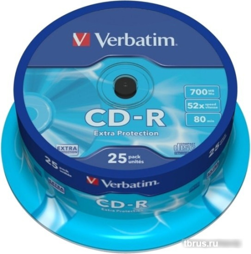 CD-R диск Verbatim 700Mb Verbatim DL Extra Protection 52x CakeBox 25 шт. 043432 фото 3