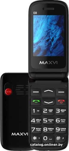 Кнопочный телефон Maxvi E8 (черный) фото 3