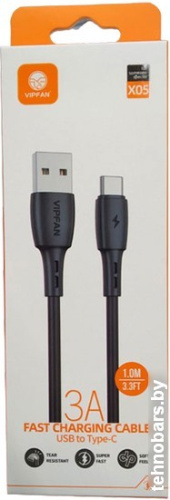 Кабель Vipfan X05 USB Type-A - USB Type-C (1 м, черный) фото 3