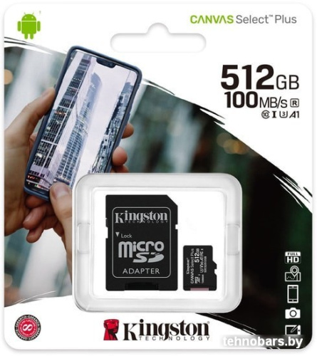Карта памяти Kingston Canvas Select Plus microSDXC 512GB (с адаптером) фото 5