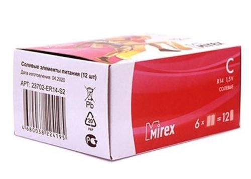Батарейки Mirex Extra Power C 2 шт 23702-ER14-S2 фото 4
