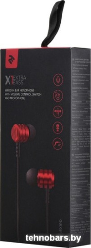 Наушники 2E X1 Extra Bass (красный) фото 5