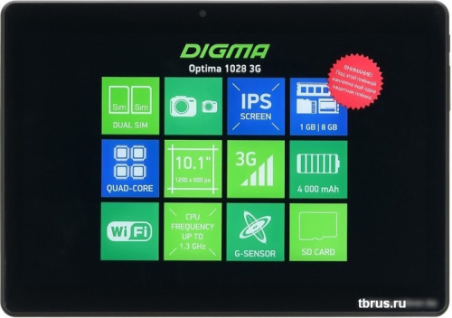 Планшет Digma Optima 1028 TS1215PG 8GB 3G (черный) фото 6