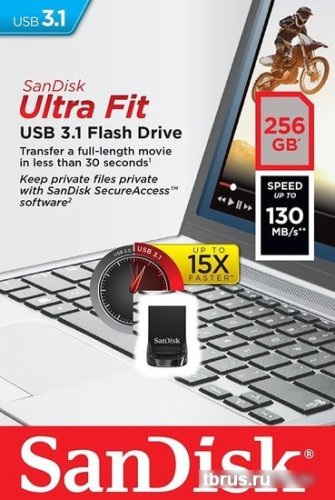 USB Flash SanDisk Ultra Fit USB 3.1 256GB (черный) фото 7