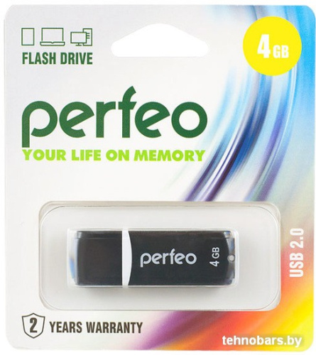 USB Flash Perfeo C02 4GB (черный) [PF-C02B004] фото 5