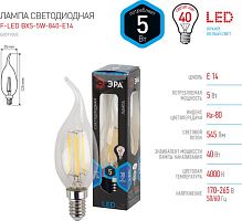 Светодиодная лампочка ЭРА F-LED BXS-5W-840-E14 Б0019005