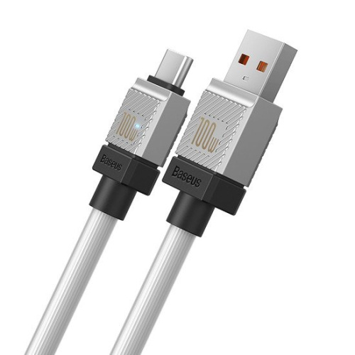 Кабель Baseus CoolPlay Series Fast Charging Cable 100W USB Type-A - USB Type-C (1 м, белый) фото 4