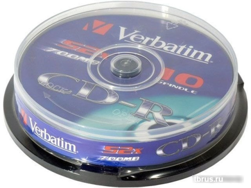 CD-R диск Verbatim 700Mb Verbatim DL Extra Protection 52x CakeBox 10 шт. 043437 фото 3