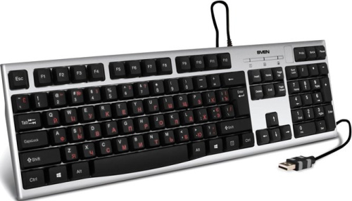Клавиатура SVEN KB-S300 (серебристый/черный) фото 4