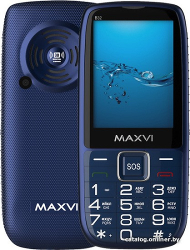 Кнопочный телефон Maxvi B32 (синий) фото 3