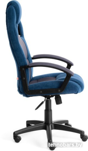 Кресло TetChair Driver (флок/ткань, синий/серый) фото 4
