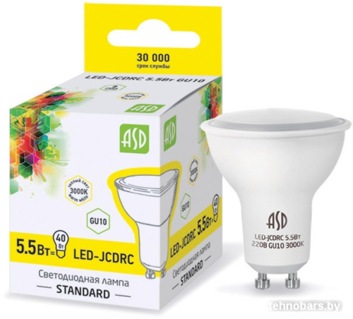 Светодиодная лампа ASD LED-JCDRC-standard GU10 5.5 Вт 3000 К [4690612002347] фото 4