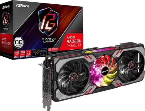 Видеокарта ASRock Radeon RX 6750 XT Phantom Gaming D 12GB OC RX6750XT PGD 12GO фото 4