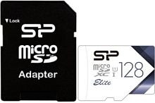 Карта памяти Silicon-Power Elite microSDXC SP128GBSTXBU1V21SP 128GB (с адаптером)
