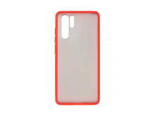 Чехол (накладка) силиконовый для Huawei P30 Pro вставка пластик (красный)