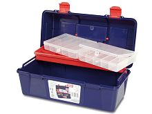 Ящик для инструмента пластмассовый 35,6x18,4x16,3см (с лотком и органайзером) 123009