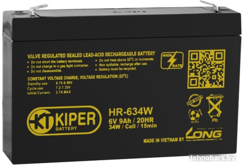 Аккумулятор для ИБП Kiper HR-634W (6В/9 А·ч) фото 3