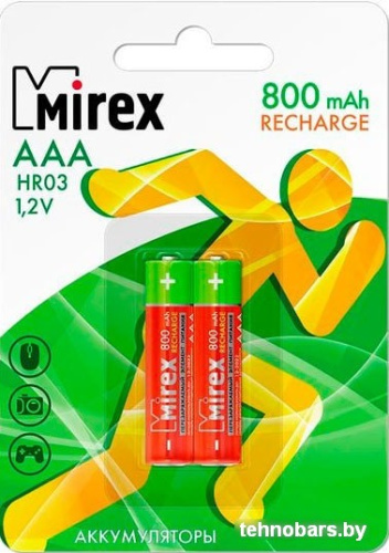 Аккумуляторы Mirex AAA 800mAh 2 шт HR03-08-E2 фото 3