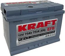 Автомобильный аккумулятор KRAFT EFB 75 R+ (75 А·ч)