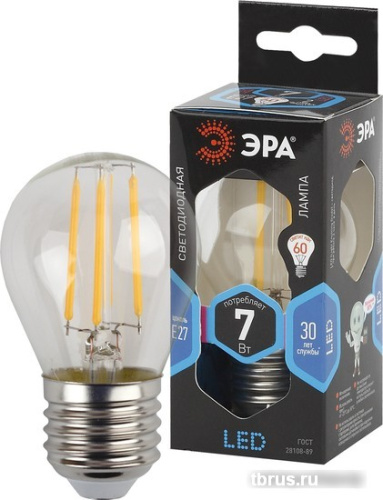Светодиодная лампочка ЭРА F-LED P45-7W-840-E27 Б0027949 фото 3