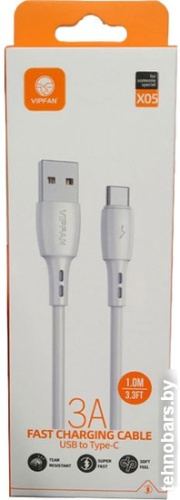 Кабель Vipfan X05 USB Type-A - USB Type-C (1 м, белый) фото 3