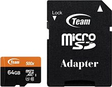 Карта памяти Team microSDXC 64GB TUSDX64GUHS03 (с адаптером)