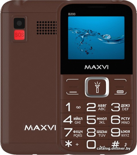 Кнопочный телефон Maxvi B200 (коричневый) фото 3