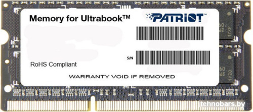 Оперативная память Patriot Memory for Ultrabook 4GB DDR3 SO-DIMM PC3-10600 (PSD34G1333L2S) фото 3