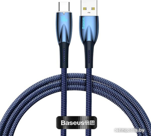 Кабель Baseus Glimmer Series Fast Charging Data Cable USB Type-A - Type-C 100W CADH000503 (2 м, синий) фото 3
