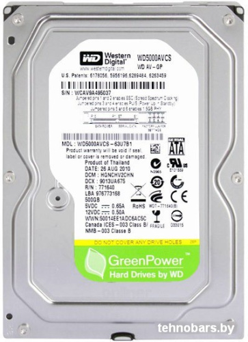 Жесткий диск WD AV-GP 500GB (WD5000AVCS) фото 3
