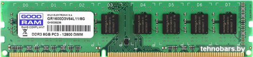 Оперативная память GOODRAM 8GB DDR3 PC3-12800 [GR1600D3V64L11/8G] фото 3
