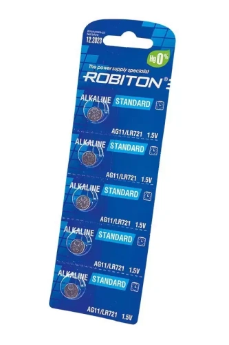Батарейка (элемент питания) Robiton Standard R-AG11-0-BL5 AG11 (0% Hg) BL5, 1 штука