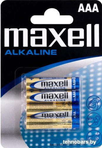 Батарейки Maxell Alkaline AAA 4 шт (в блистере) фото 3