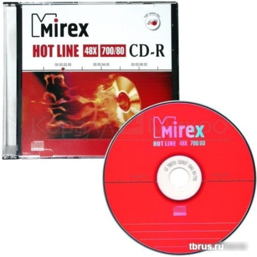 CD-R диск Mirex 700Mb Mirex HotLine 48x slim UL120050A8S фото 3