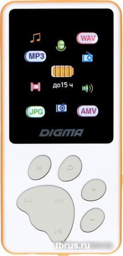 MP3 плеер Digma S4 8GB (белый/оранжевый) фото 3