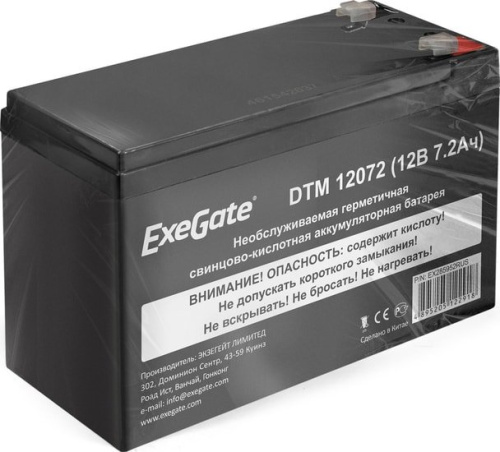Аккумулятор для ИБП ExeGate DTM 12072 (12В, 7.2 А·ч) фото 4