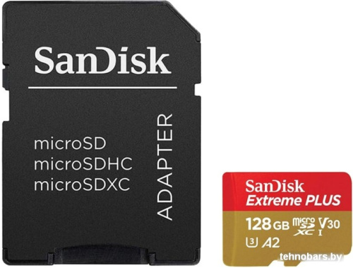 Карта памяти SanDisk Extreme microSDXC SDSQXBZ-128G-GN6MA 128GB (с адаптером) фото 3