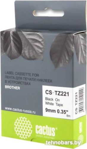 Картридж-лента для термопринтера CACTUS CS-TZ221 (аналог Brother TZ221) фото 3